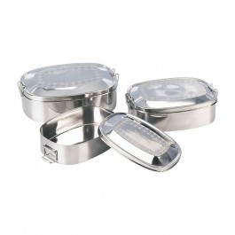Proviant-Boxen Edelstahl 3er Set