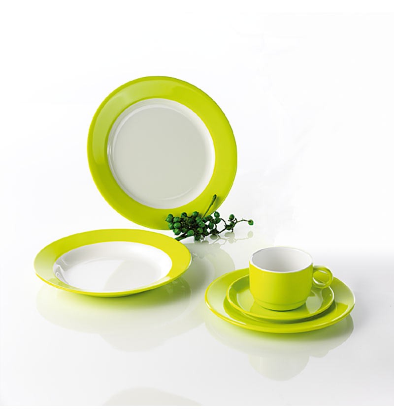 Camping-Geschirr Set Melamin Lemon Green