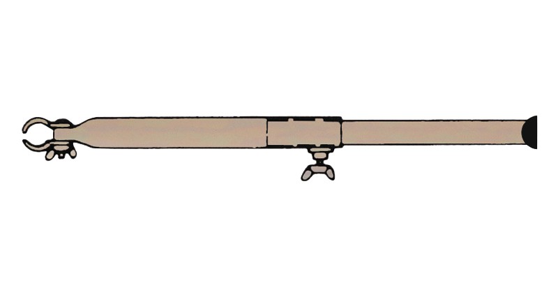 Zeltstange Orkansttze aus goldverzinktem Stahlrohr, teleskopierbar von 170  - 260 cm mit Rohrschelle und Bodenspitze, 25 mm | baayaa.de